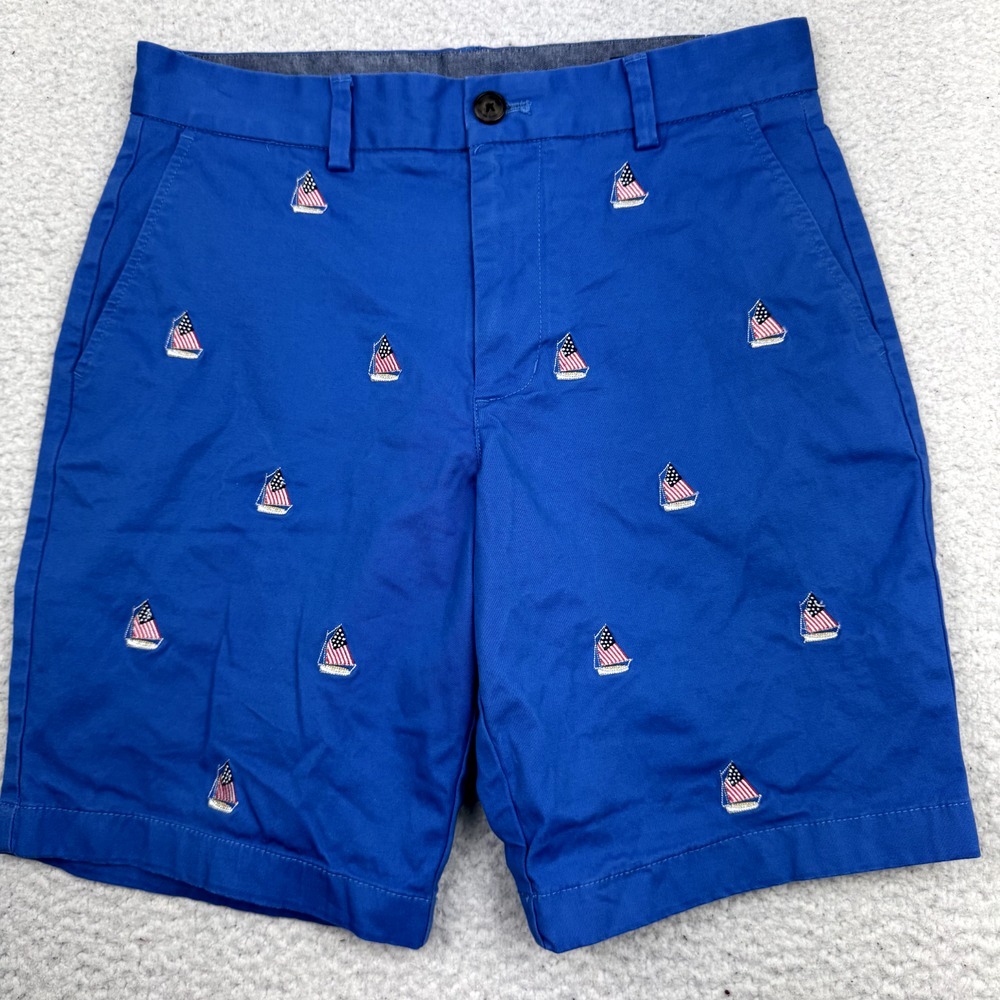 Vineyard Vines Breaker Shorts Men's 29 Embroidered‎ Flag Nautical Chino USA